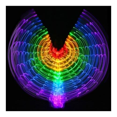 Belly Dance LED Isis Wings Colorful Popular Stage Performance Props Wings Props With Stick Belly Dancing Accessory Note: It is o