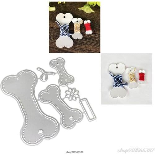 Carbon Steel Cartoon Dog Bone Cutting Die Embossing Stencil Template Mold DIY Paper Scrapbook Bookmark O21 20 Dropshipping