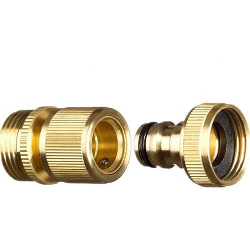 Water Pipe Quick Coupling 4 in Charge of Water Linker Thread Connector Full Copper Connection Copper Nipple Connector Set