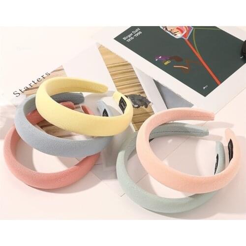 Fashion Hair Band Women Headband Colorful Solid Color Sponge Headband for Washing Girls Hair Hoop Hairband Hair Accessories New