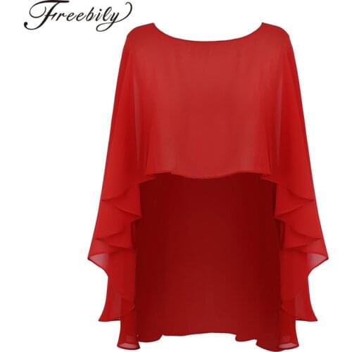 Bridal Vestido De Festa Womens Soft Lightweight Chiffon High Low Shawl Wraps Shrug Chiffon Evening Wedding Cape Bolero Cover Up