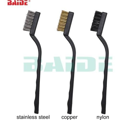 170mm Stainless Steel Remove Rust Brushes Copper Cleaning Polishing Detail Metal Brushes Clean Tools Industrial Nylon Toothbrush