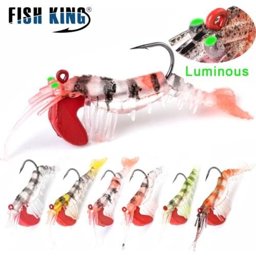 Lure 2PC Soft Shrimp Fishing Lures Artificial Shrimp Baits 7cm/7g 10cm/14.5g Soft Lure Bionic Bait With Lead Weight Hook