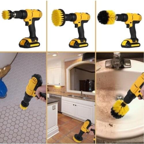 3 Pcs Power Scrub Brush Drill Cleaning Brush For Bathroom Shower Tile Grout Cordless Power Scrubber Drill Attachment Brush Kit