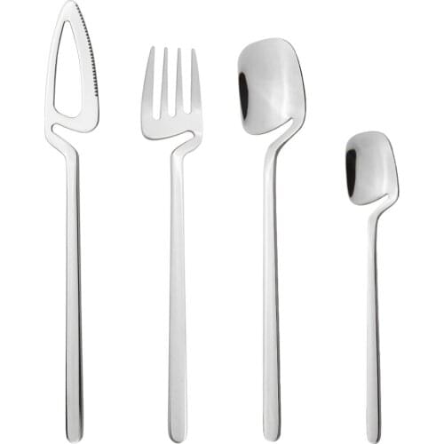 4pcs/1set Sliver Dinnerware Set 304 Stainless Steel Tableware Cutlery Set Knives Forks Teaspoon Party Home Kitchen Silverware