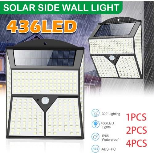 436 LED Motion Sensor Waterproof Solar Light Outdoor Lampe Solaire Exterieur Luci Solari Esterno Luz Jardin Decoration Guirnalda