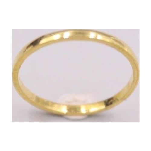 999 24K Yellow Gold Ring For Women Real Gold Smooth Solid Lucky Female Love Wedding Gold Ring US 5