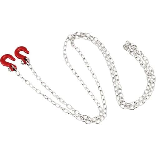 Racing 1:10 RC Car Rock Crawler Accessory 85cm Long Chain Hook Red + Silver