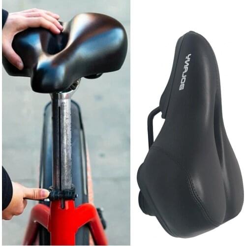 Hollow Bicycle Saddle Streamlined Thicken Faux Leather Shock Absorption Bike Saddle Soft High Stability Ergonomic Bicycle Saddle