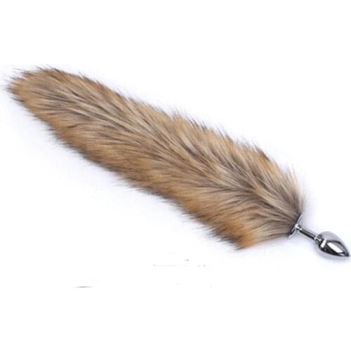 27mm Diameter Metal Butt Plug Fox Tail Anal Plug Tail Metal Butt Plug Role Play Flirting Fetish BDSM Dog Tail Sex Toy