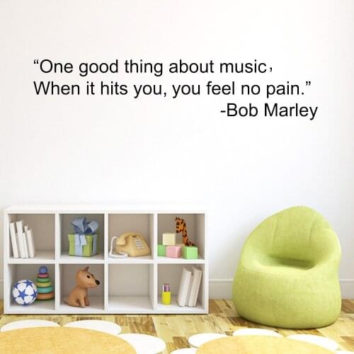 Free Shipping Bob Marley Quote Decorative Sticker Waterproof Home Decor For Living Room Kids Room Wall Decal Mural