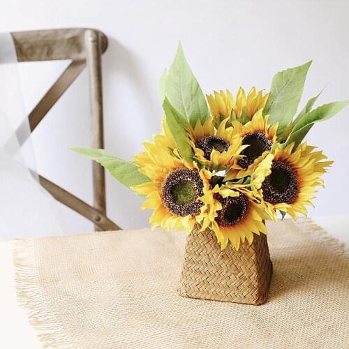 Beautiful Artificial Silk Sunflower Bouquet Summer Wedding Home Decorations Table Arrangements Fake Flowers For Living Room