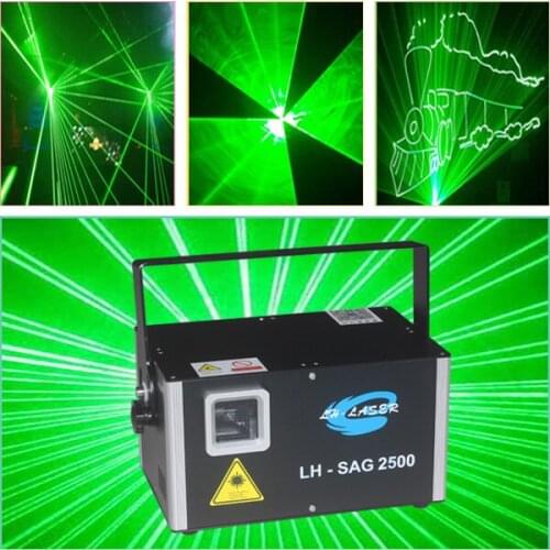 DMX512+ILDA 2500MW sd card green dj disco animation outdoor laser light show