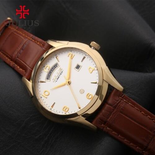 JULIUS Auto Day Date Designer Watches Expensive Business Western Stylish Limited Luxury Brand Watches For Men With Logo JAL-034