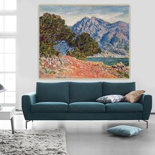 Citon Claude Monet《Cap Martin,1884》Canvas Oil Painting Artwork Poster Picture Wall Background Decor Home Interior Decoration
