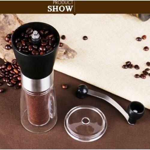 Coffee Bean Burr Grinders Mill Kitchen Tool Grinders Silver Coffee Grinder Mini Stainless Steel Hand Manual Handmade Home Cocina
