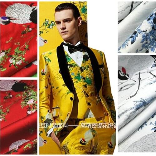 Location fashion jacquard fabric meter 145cm autumn winter crisp jacket diy dress polyester fabric wholesale jacquard cloth