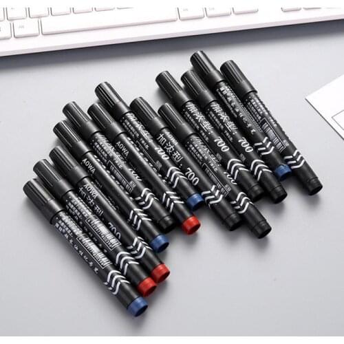 6pcs Marker Pen Thick Head Hook Line Single Pack Marker Pen Signature Pen Stationery Permanent Paint Marker Pen Bullet Design