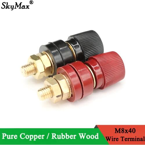 Copper 555 M8x40 Wire Binding Post Thread Screw Dia 8mm Lithium Battery Weld Inverter Clamp Power Supply Connect Terminal Splice