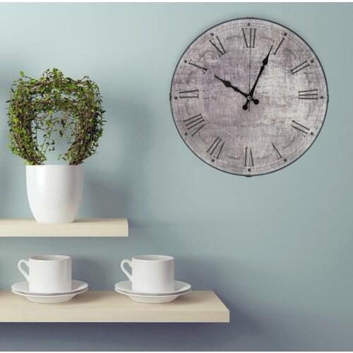 Muyi̇ka Grigio Oval Front Part Gray Roman Digit 36 cm Wall clock Wall clock