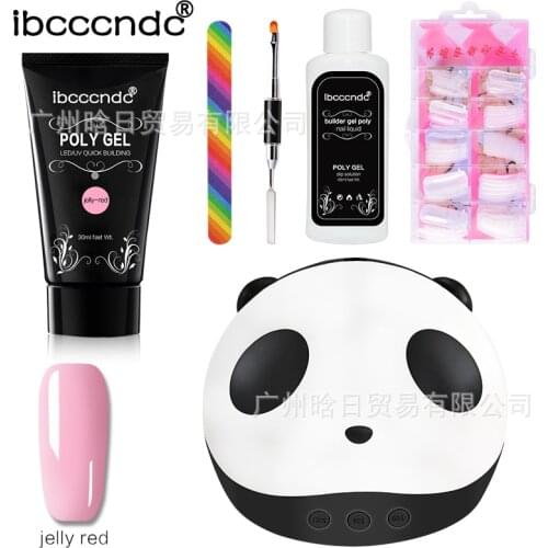 6pcs/Lot Nail Rt Set Quick Nail Extension Builder Gel Poly Nail Gel With Uv Lead Nail Dryer Lam Silp Solution Nail Tips Brush