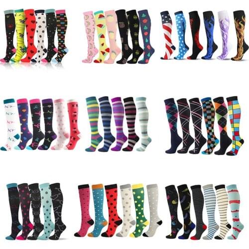 2021 New Womens Compression Stocks Men/Women Correcting Leg Muscle Pressure and Soothing Solid Tall Tube Funny Simple Exercise