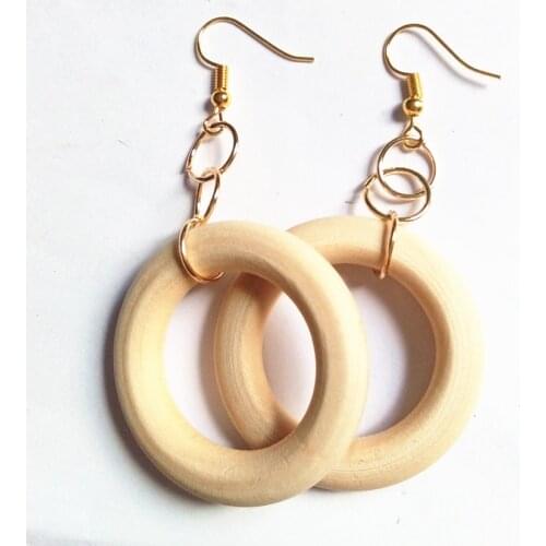 New Wood Round Circle Earrings Women Drop Earrings Round Hollow Fashion Jewelry Eardrop Personality Hollow Hoop Earrings