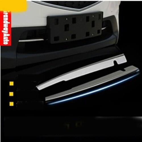 2Pcs ABS Car Front Bumper Trim Grille Dron Trims For Mazda CX-5 CX5 2017-2019