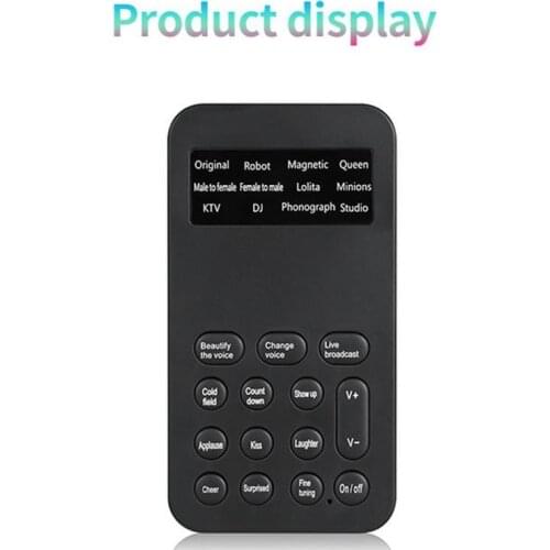 12 Voice Modes Changer Live Streaming Sound Changes Microphone Mini Portable Voice Modulator For Phone PC Tablet Laptop