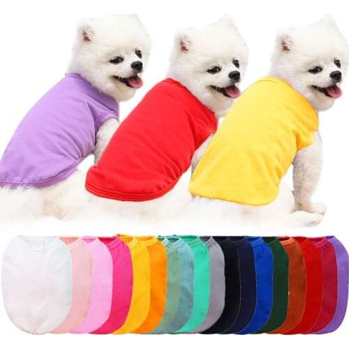Simple Color Cottton Plain Dog Clothes Vest Spring Summer Large Dog Supply T-Shirt For Small Medium Large Dog Pet Product