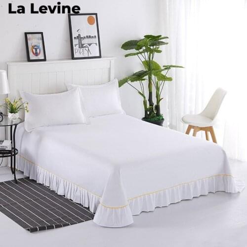 Hotel Cotton Bed Sheets Solid Color Hygroscopic Breathable Spring Autum Summer Mattress Cover Dormitory Home Coverlet Bedsheets