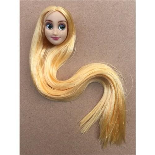 Mermaid Belle Elsa Anna Heads Rooted Hair Long Hair Princess DIY Toy Parts Brown White Skintone