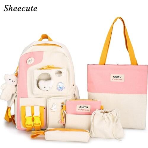 School Bag Female Student Backpacks Fashion Children Schoolbag Cute Backpack Girls Kids Bookbag Large Capacity Travel Knapsack