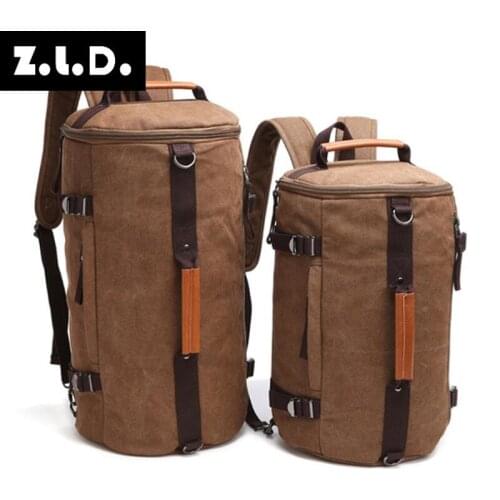 Z.L.D. Fashion Brand Designer Large Capacity Cylinder Bag MenS Hiking Backpack Hiking Bag Camping Backpack Military Backpack