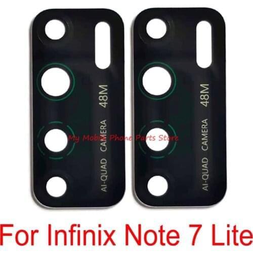 Rear Back Camera Glass Lens Cover For Infinix Note 7 Lite Note7 Lite Main Camera Lens With Glue Sticker Repair Parts