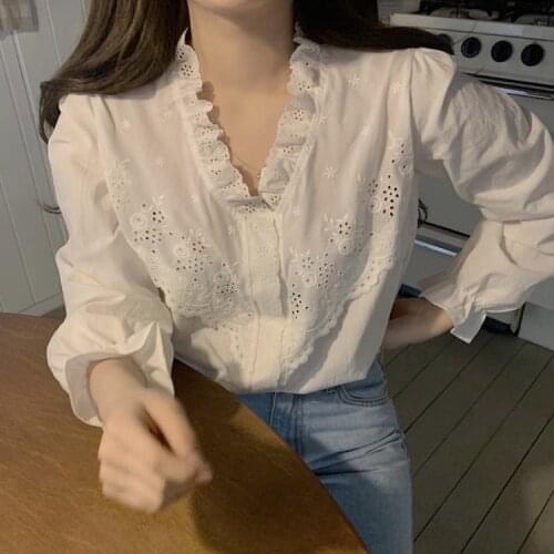 Fy361 2021 spring summer autumn new women fashion casual chiffon shirt woman female OL collar blouse shirt and blouse