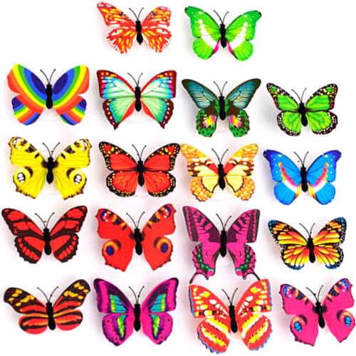 1pcs Colorful Glowing Cute Butterfly LED Pasteable Night Light Stickers Easy Installation Home Decoration Wall Lamp Random Color