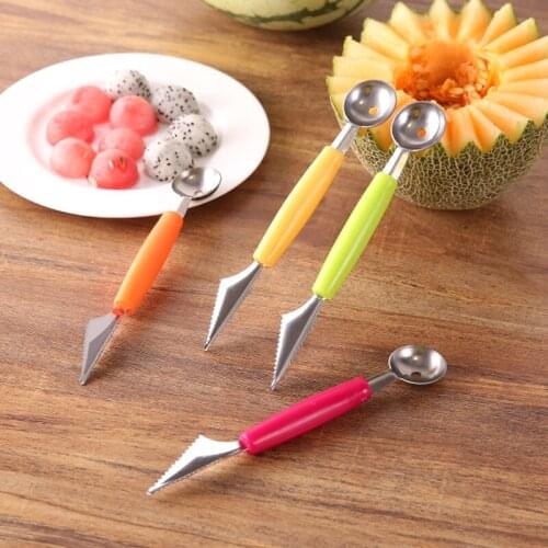1PC Fruit Platter Carving Knife Fruit spoon Ice Cream Scoop Watermelon Kitchen Accessories Slicer Ice Cream Dig Ball Scoop