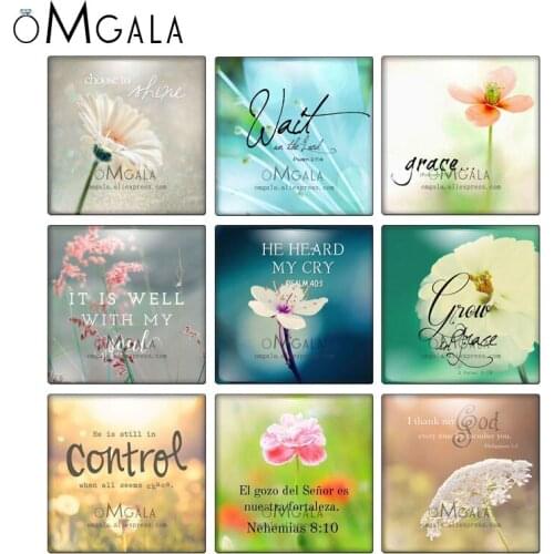 Fashion Flowers Art Paintings With Text 10pcs 12mm/20mm/25mm/30mm photo glass cabochon demo flat back Making findings