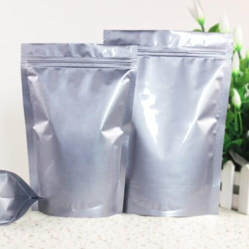 11*16cm 100Pcs/ Lot Pure Aluminum Foil Heat Seal Ziplock Packing Bag Retail Mylar Self Seal Zipper Top Food Storage Package Bags