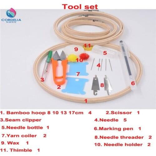 14 pcs fashion 8 10 13 17cm vintage round cross stitch hoops as home patchwork accessories embroidery tool set with seam clipper