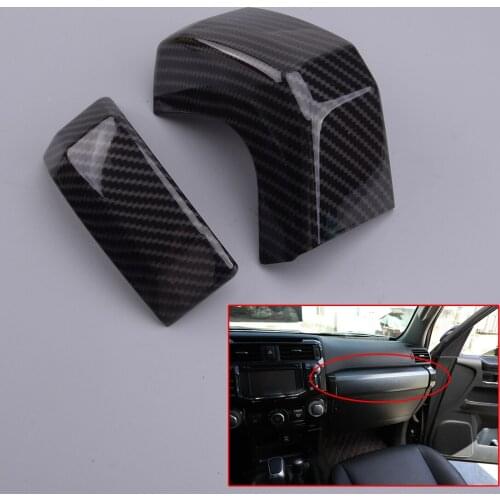 2Pcs ABS Co-pilot Dashboard Strip Cover Trim Bezel Fit for Toyota 4Runner 2010 2011 2012 2013 2014 2015 2016 2017 2018 2019 2020