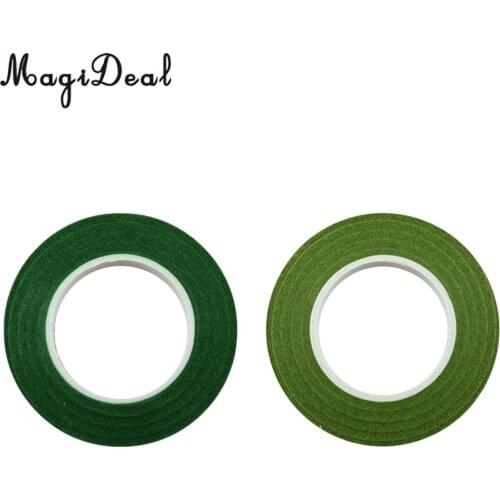 24 Pieces Florist Craft Stem Wrap Floral Stem Tape Dark Green & Olive Green
