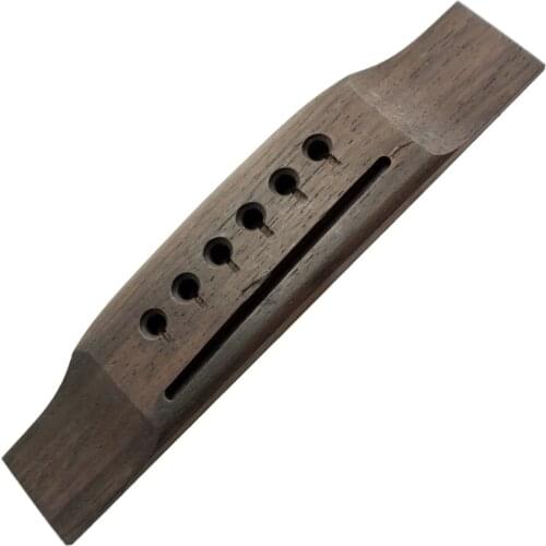 6 String Rosewood Wood Color Guitar Bridge for Acoustic Classical Guitar Saddle Slotted