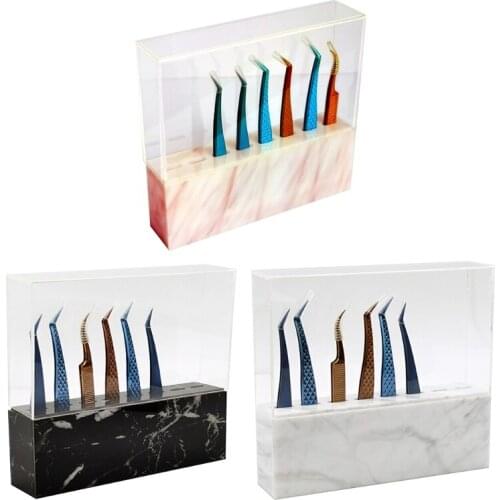 8 Holes Acrylic Eyelash Tweezers Storage Rack Eyelash Extension Tools Organizer Holder Stand Nail Tattoo Tools Shelf