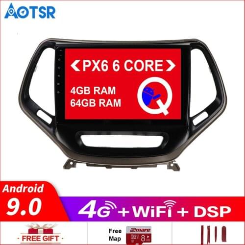 Android10.0 Car gps No DVD Player GPS Navigation For JEEP Cherokee 2014-2018 Multimedia Player Auto Radio Stereo Head Unit dsp