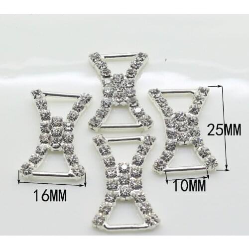 10Pc 25*16mm shiny rhinestone buckles Wedding decoration Diamond Ribbon slider DIY craft making Accessories Free shipping