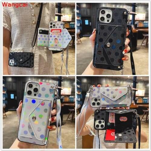 Glitter Wallet Card Case For Samsung Galaxy M31 A21S A10 A91 A81 M60S M80S Note 10 Lite S10 lite 2020 Wave Point Bling Cover