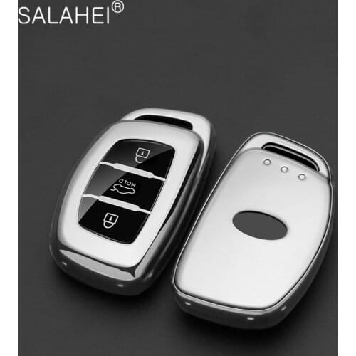 Car Key Case Cover Protector For Hyundai IX20 IX30 IX35 I40 IX25 Tucson Elantra Verna Sonata 3 Buttons Remote Fob Cover Keychain