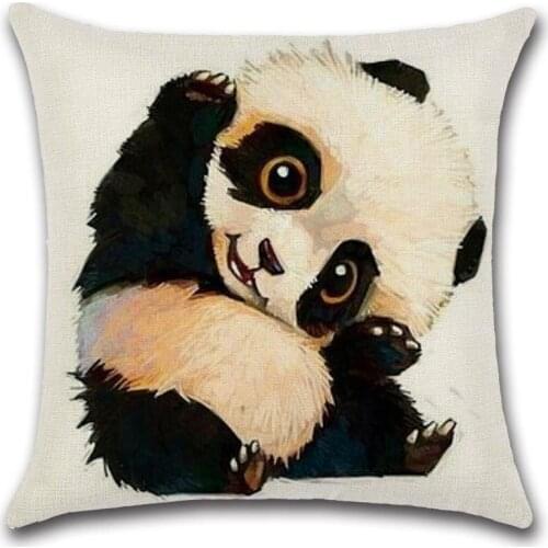 Cute panda cartoon pillowcase cushion cover hug pillowcase quilt cover sofa cushion cover